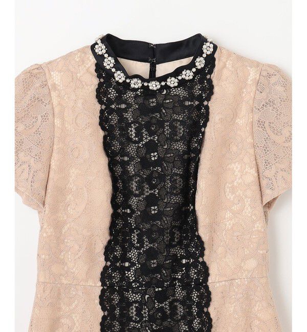 GRACE CONTINENTAL「ビジュー衿レースドレス」|ドレス|