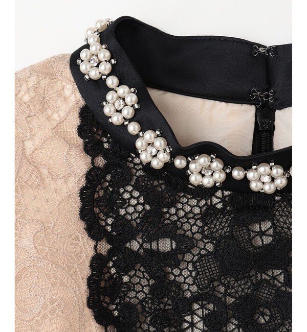 GRACE CONTINENTAL「ビジュー衿レースドレス」|ドレス|