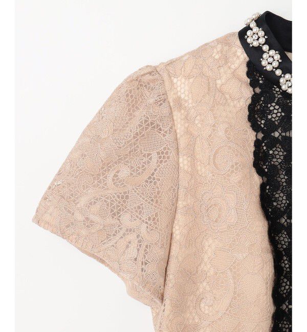 GRACE CONTINENTAL「ビジュー衿レースドレス」|ドレス|