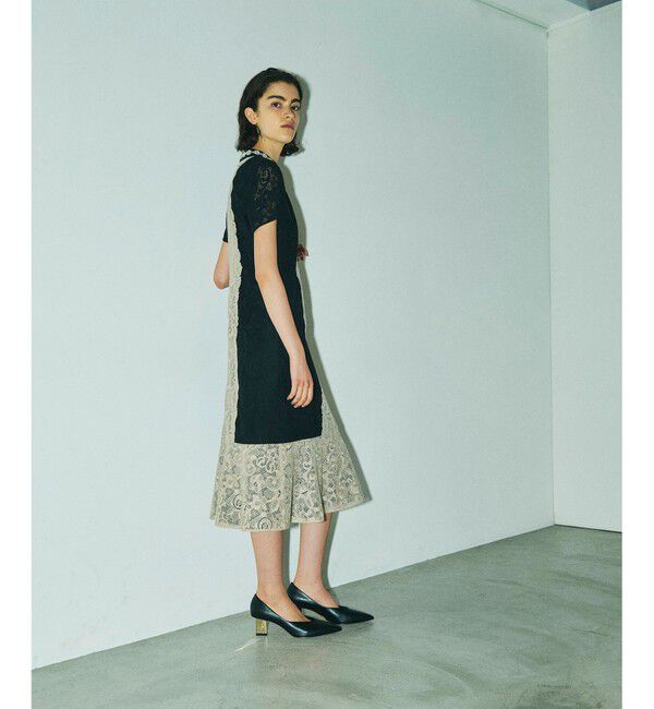 GRACE CONTINENTAL「ビジュー衿レースドレス」|ドレス|