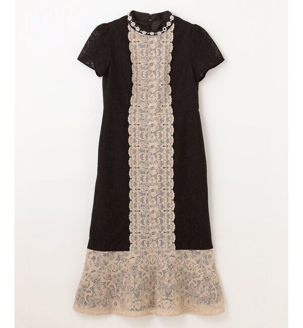 GRACE CONTINENTAL「ビジュー衿レースドレス」|ドレス|