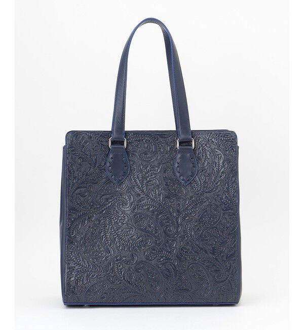 Carving Tribes「Leather Tote Bag」|トートバッグ|ネイビー
