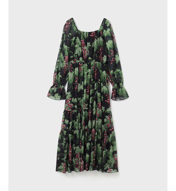 GRACE CONTINENTAL「グレーププリントティアードワンピース」|ワンピース|