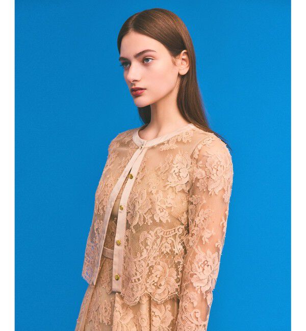  「リバーレースジャケット」|ノーカラージャケット|