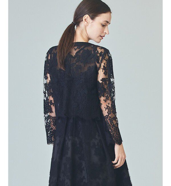  「リバーレースジャケット」|ノーカラージャケット|