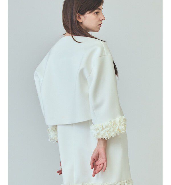  「フラワーチュール切替ジャケット」|ノーカラージャケット|