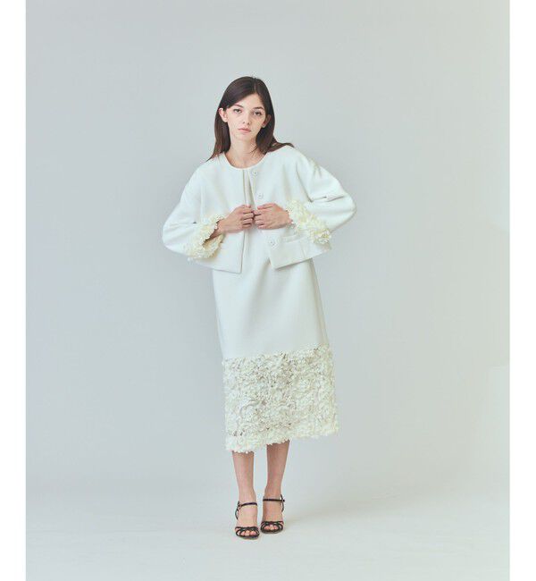  「フラワーチュール切替ジャケット」|ノーカラージャケット|