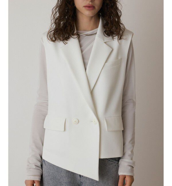  「イレヘムジレジャケット」|ノーカラージャケット|ホワイト