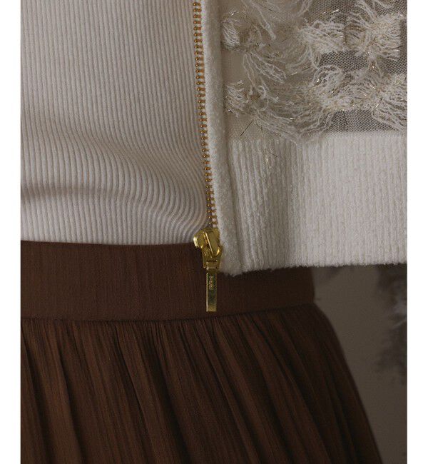  「フリンジニットzipカーディガン」|ニット・セーター|