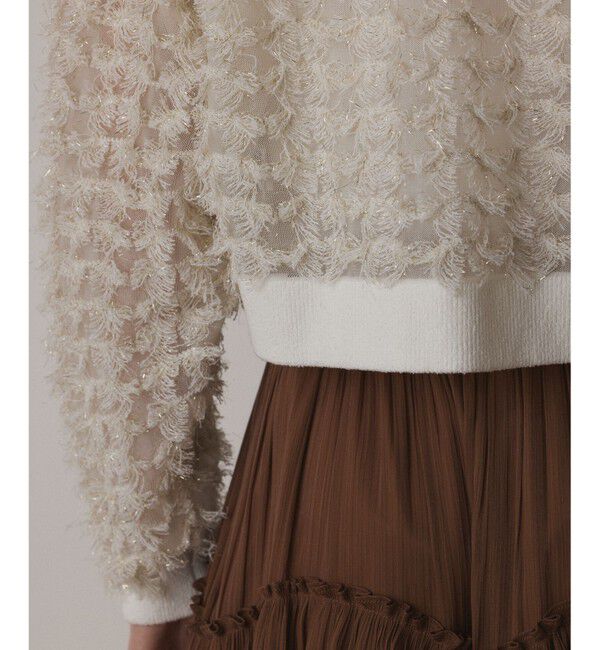  「フリンジニットzipカーディガン」|ニット・セーター|