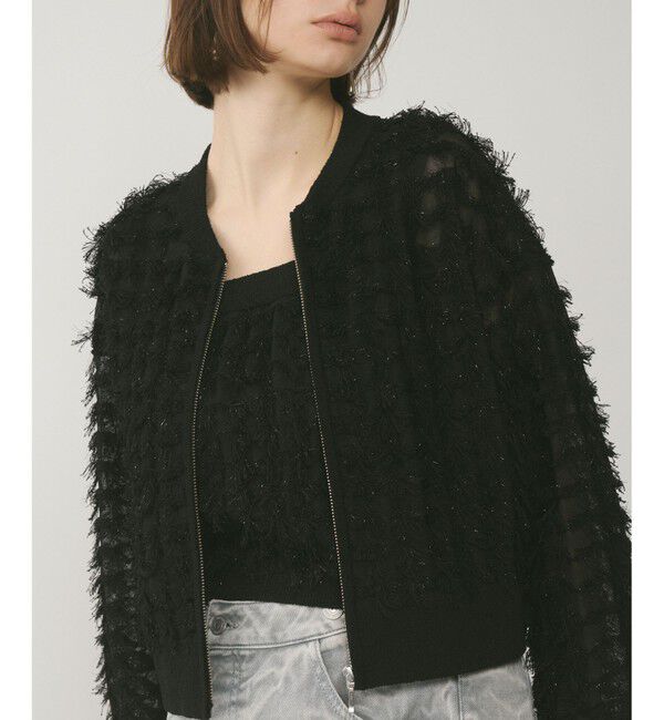  「フリンジニットzipカーディガン」|ニット・セーター|