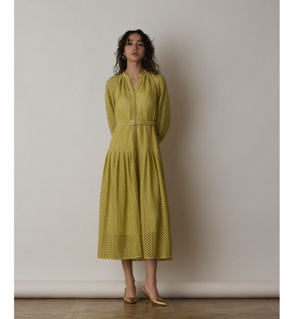 Diagram「メッシュレースカフタンワンピース」|ワンピース|イエロー