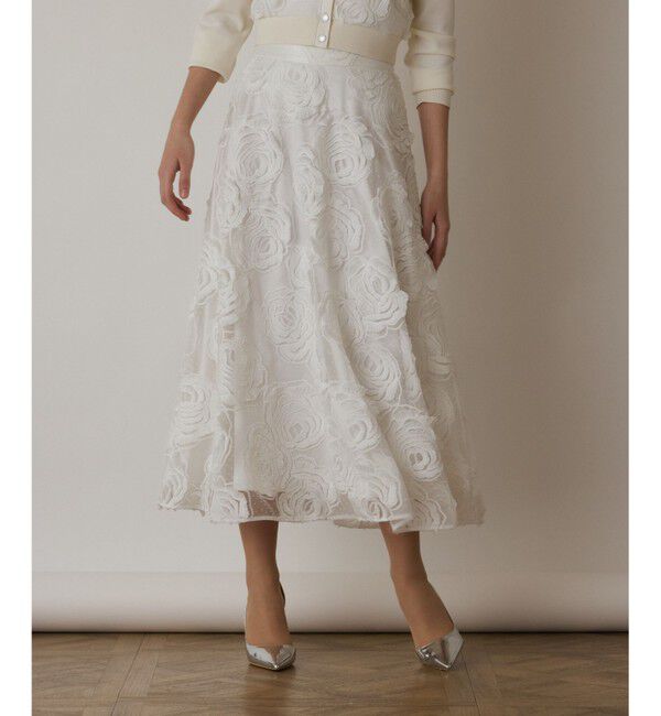 GRACE CONTINENTAL「ローズ刺繍フレアスカート」|スカート|