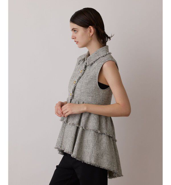 GRACE CONTINENTAL「ツイードフリンジジレ」|シャツ・ブラウス|