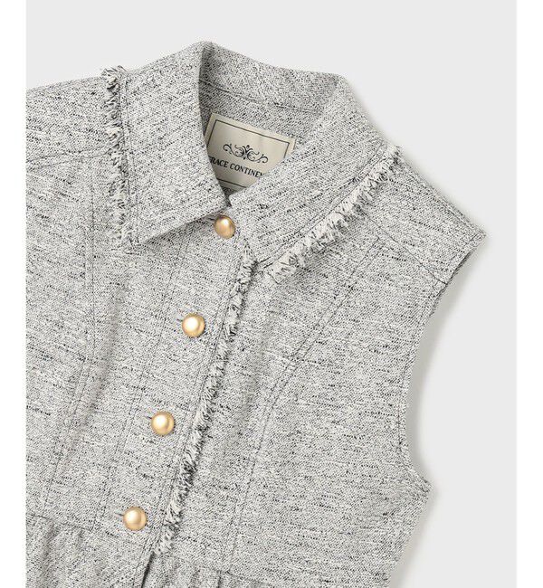GRACE CONTINENTAL「ツイードフリンジジレ」|シャツ・ブラウス|