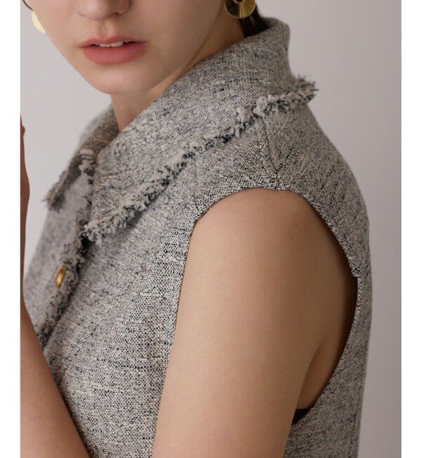 GRACE CONTINENTAL「ツイードフリンジジレ」|シャツ・ブラウス|