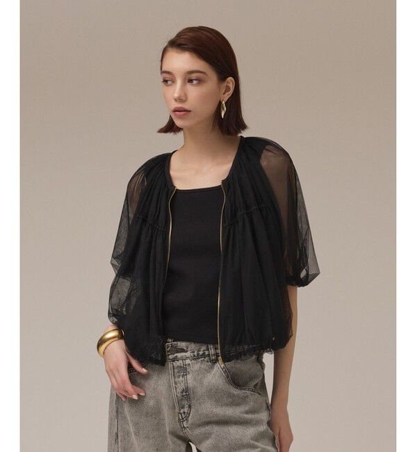 Diagram「チュールシアーブルゾン」|ブルゾン・スタジャン|ブラック