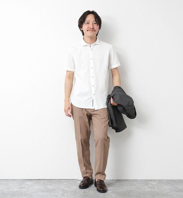 NOLLEY'S goodman「《ビジカジ対応》ハイゲージ サッカーストライプパラシュート半袖シャツ 25SS」|シャツ・ブラウス|