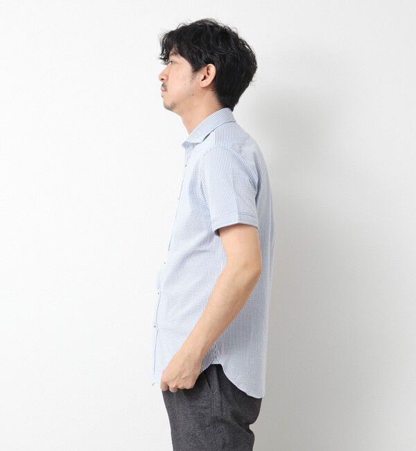 NOLLEY'S goodman「《ビジカジ対応》ハイゲージ サッカーストライプパラシュート半袖シャツ 25SS」|シャツ・ブラウス|