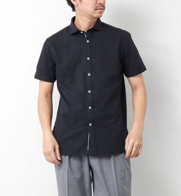 NOLLEY'S goodman「《ビジカジ対応》ハイゲージ サッカーストライプパラシュート半袖シャツ 25SS」|シャツ・ブラウス|