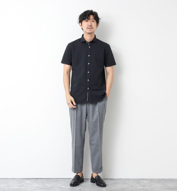 NOLLEY'S goodman「《ビジカジ対応》ハイゲージ サッカーストライプパラシュート半袖シャツ 25SS」|シャツ・ブラウス|