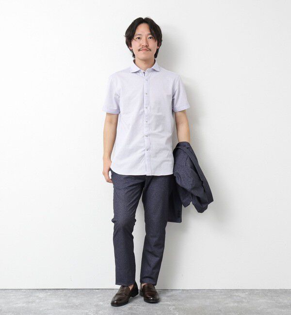 NOLLEY'S goodman「《ビジカジ対応》ハイゲージ サッカーストライプパラシュート半袖シャツ 25SS」|シャツ・ブラウス|