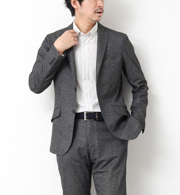 NOLLEY'S goodman「《ビジカジ/セットアップ対応》ドットサッカーストレッチジャケット 25SS」|テーラードジャケット|