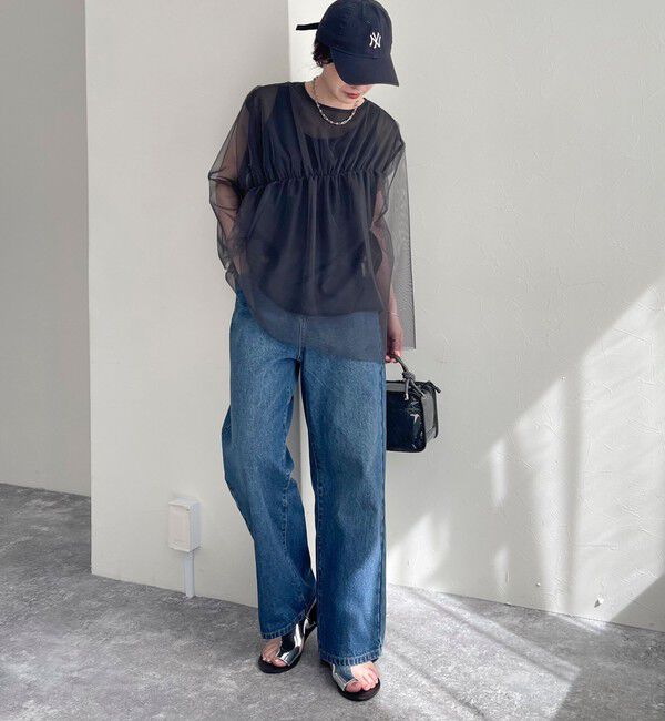 fredy emue「チュールシャーリングブラウス」|Tシャツ・カットソー|