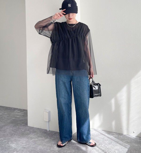 fredy emue「チュールシャーリングブラウス」|Tシャツ・カットソー|