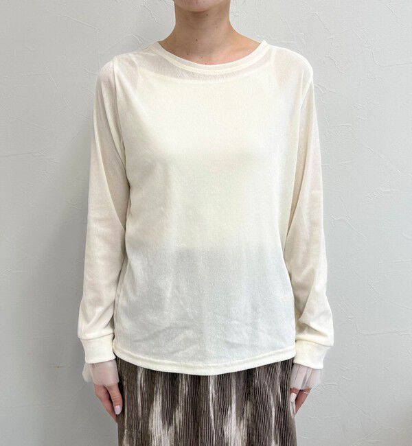 fredy emue「フロッキー袖チュールプルオーバー」|Tシャツ・カットソー|