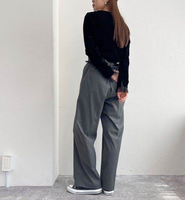 fredy emue「フロッキー袖チュールプルオーバー」|Tシャツ・カットソー|