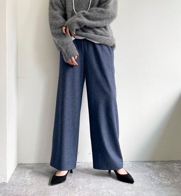 fredy emue「ソフトフランネルセミワイドパンツ」|その他|ネイビー