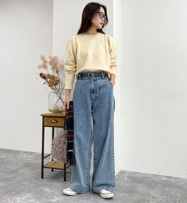 fredy emue「袖ボリュームパール付きニットプルオーバー」|ニット・セーター|