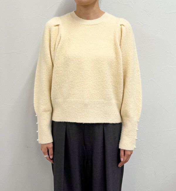 fredy emue「袖ボリュームパール付きニットプルオーバー」|ニット・セーター|