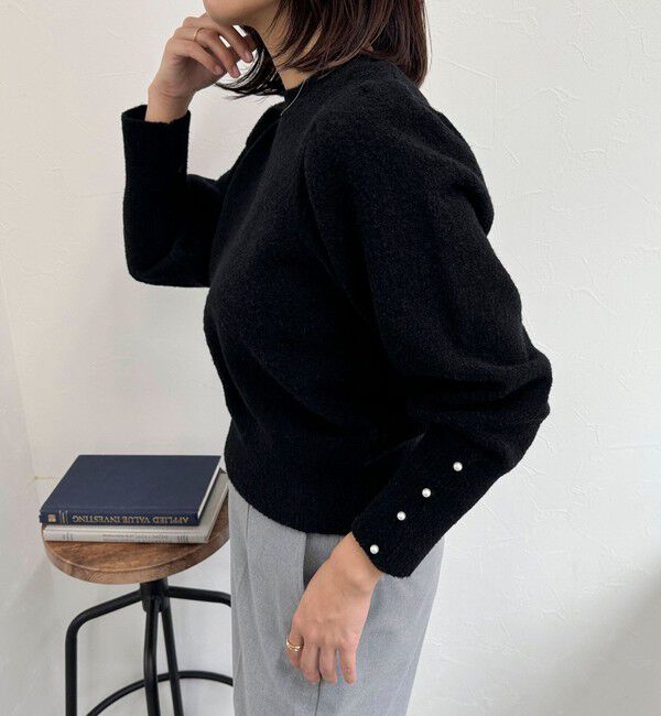 fredy emue「袖ボリュームパール付きニットプルオーバー」|ニット・セーター|