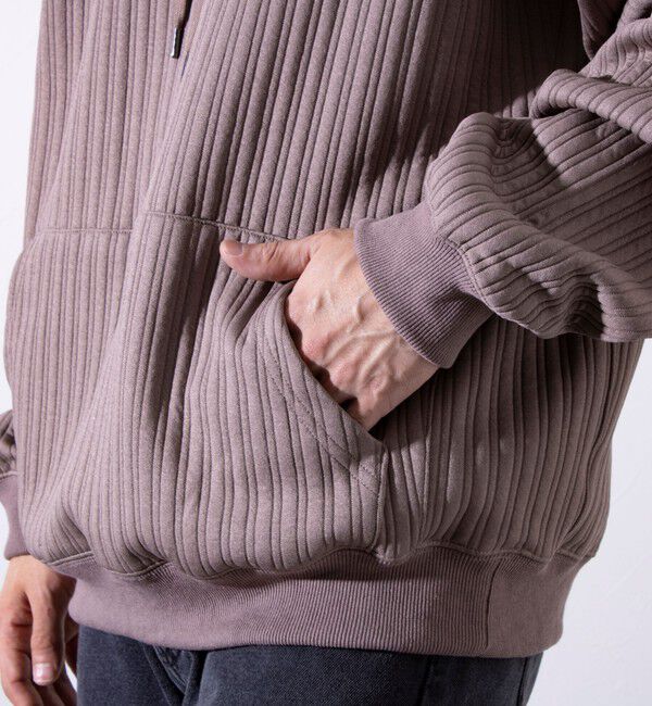 GLOSTER「【GLOSTER/グロスター】ストライプ キルティング  プルオーバーパーカー フーディ 」|パーカー|