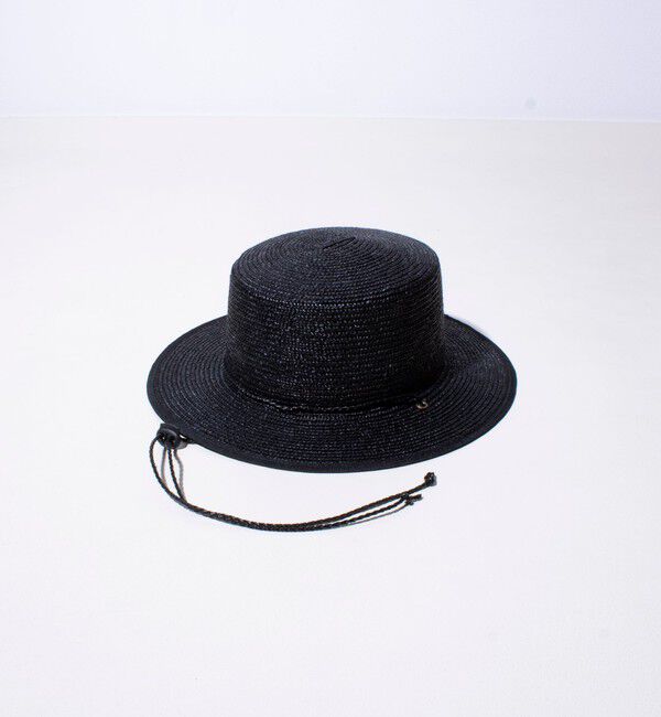 GLOSTER「【GLOSTER】CODE LONG BRIM STRAW HAT ハット 麦わら カンカン帽」|ハット|ブラック