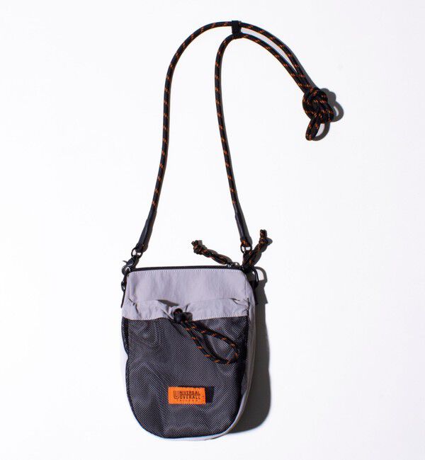 GLOSTER「【UNIVERSAL OVERALL】フロントメッシュ ザイルミニショルダーバッグ」|ショルダー・メッセンジャー|ライトグレー