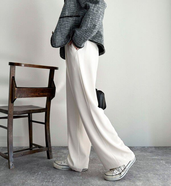 fredy emue「とろみツイルタックスラックス【レングス長め丈あり】」|スラックス|