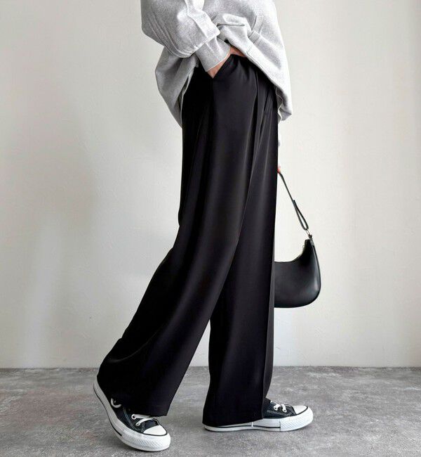 fredy emue「とろみツイルタックスラックス【レングス長め丈あり】」|スラックス|