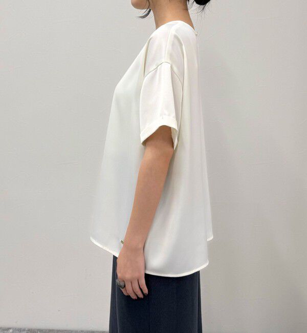 fredy emue「【WEB限定カラーあり】サテン半袖Tシャツブラウス」|シャツ・ブラウス|