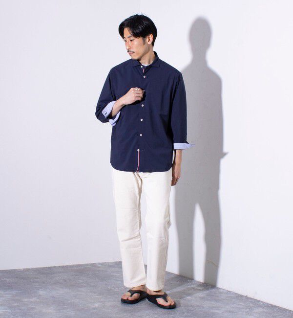 GLOSTER「【GLOSTER/グロスター】COOLMAX ポリトロ パラシュートボタン 七分袖レギュラーシャツ」|シャツ・ブラウス|