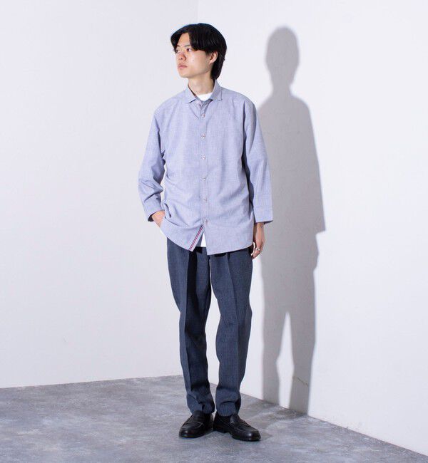 GLOSTER「【GLOSTER/グロスター】COOLMAX ポリトロ パラシュートボタン 七分袖レギュラーシャツ」|シャツ・ブラウス|