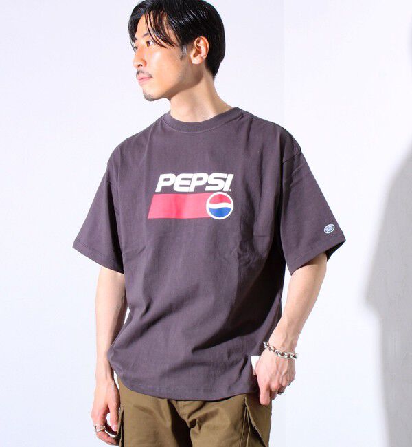 GLOSTER「【PEPSI&times;DISCUS ATHLETIC】コラボ プリント 半袖 クルーネックTシャツ」|Tシャツ・カットソー|