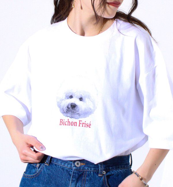 GLOSTER「【新柄追加】【GLOSTER/グロスター】DOG&CAT 犬猫プリントTシャツ」|Tシャツ・カットソー|