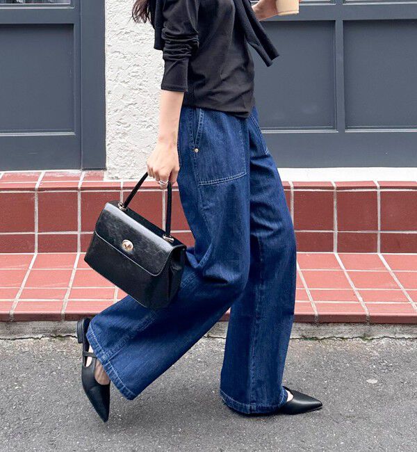 fredy emue「ライトオンスデニムベイカーイージーパンツ」|デニム|ネイビー