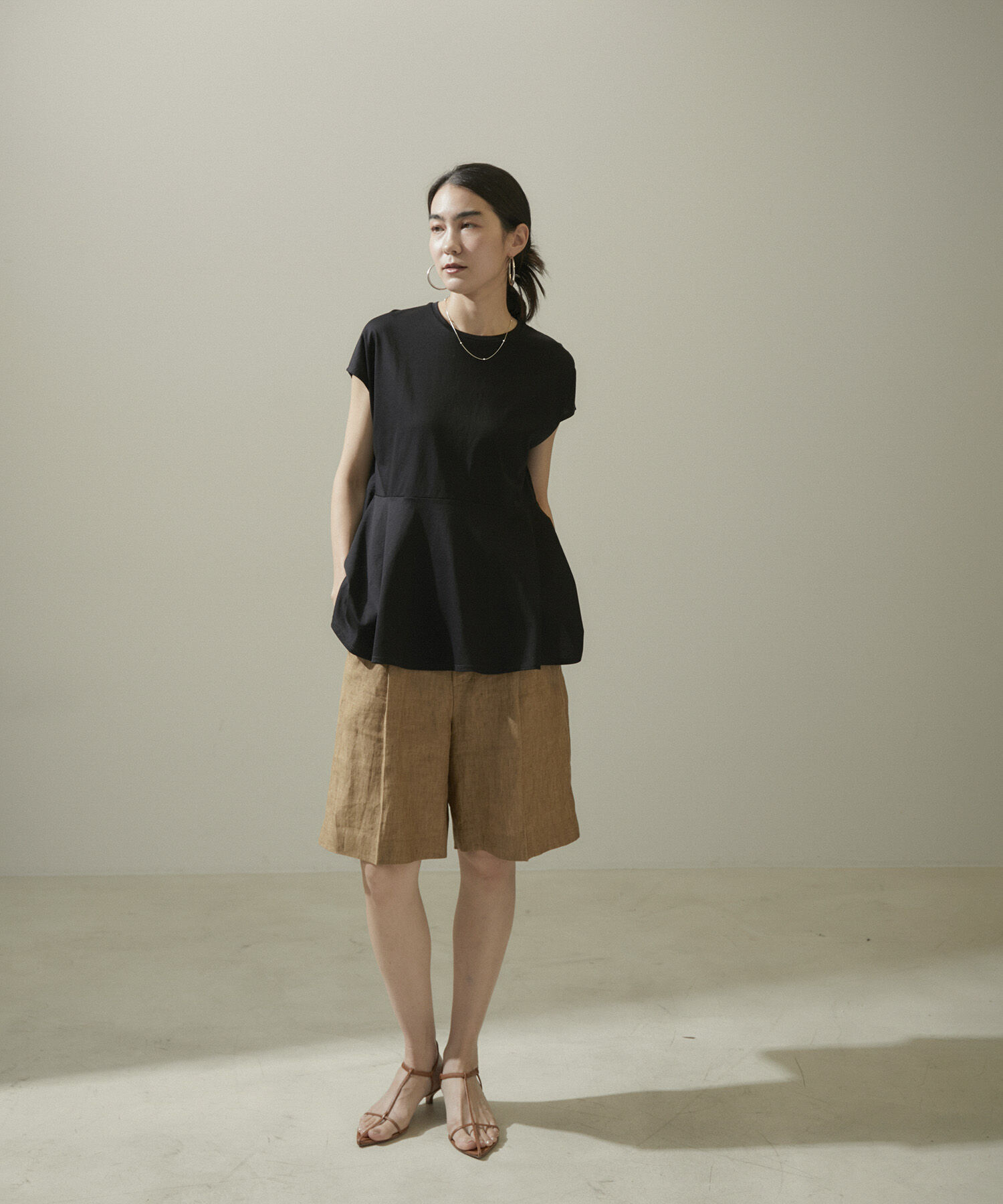 SALON adam et rope'「【WEB限定】フレンチスリーブペプラムTシャツ」|Tシャツ・カットソー|