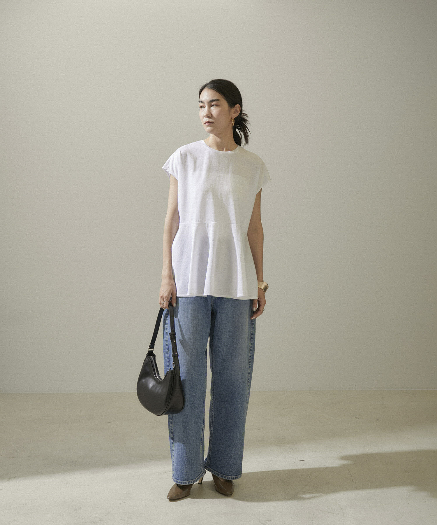 SALON adam et rope'「【WEB限定】フレンチスリーブペプラムTシャツ」|Tシャツ・カットソー|