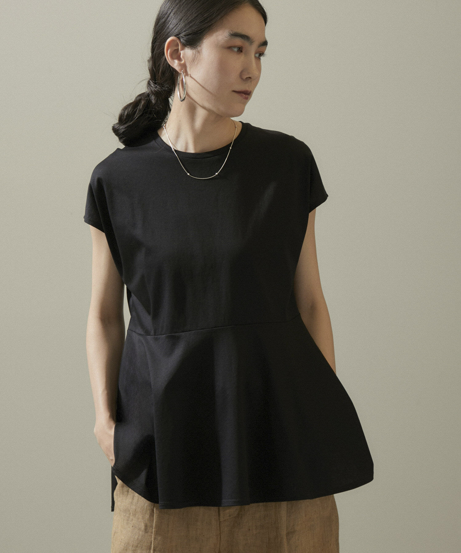 SALON adam et rope'「【WEB限定】フレンチスリーブペプラムTシャツ」|Tシャツ・カットソー|