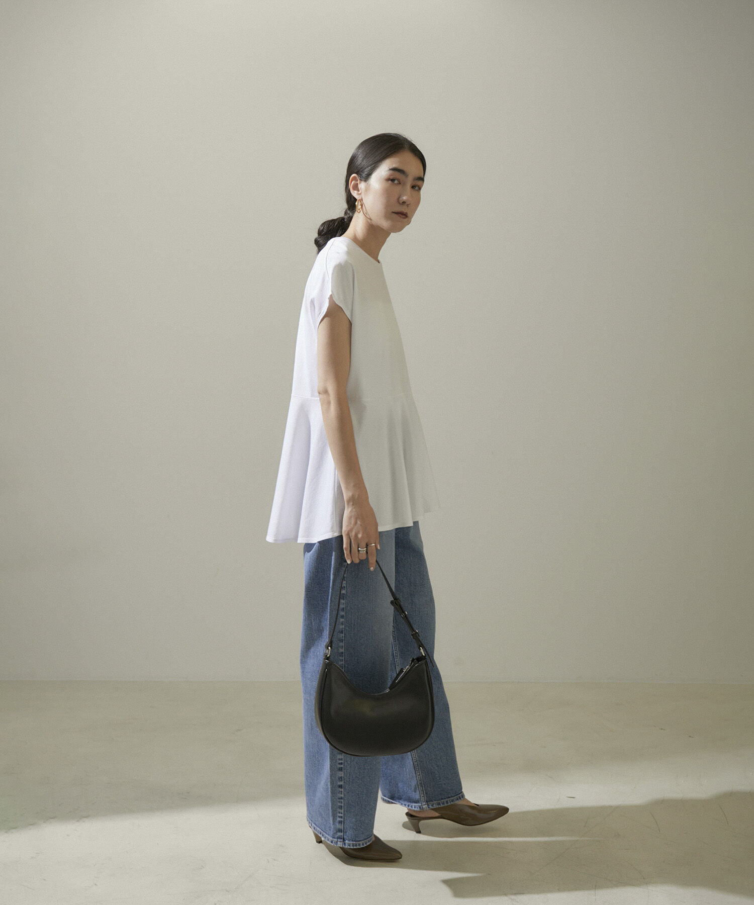 SALON adam et rope'「【WEB限定】フレンチスリーブペプラムTシャツ」|Tシャツ・カットソー|